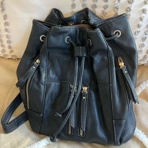 Neiman Marcus Black Leather Backpack